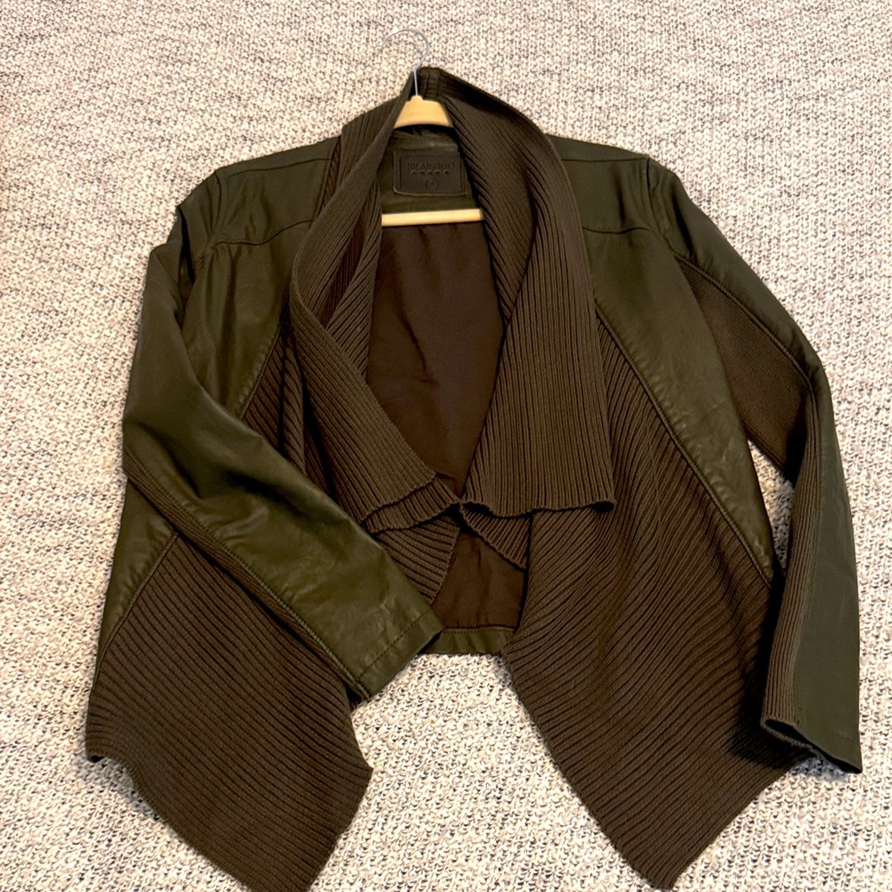 Blank NYC Dark Olive Leather Jacket